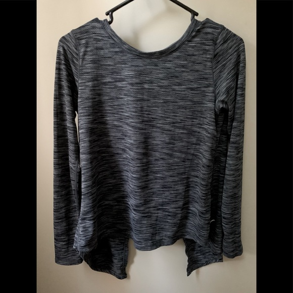 Zyia Charcoal Split Back Long Sleeve T - Picture 4 of 8